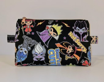 Villians Quilted Cosmetic Bag: Handmade Padded Travel Toiletry Makeup Bag, Disney Villians