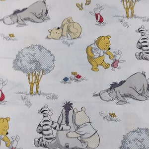 Personalized Winnie the Pooh Cotton & Minky Baby Blanket, Winnie the Pooh Custom Blanket, Pooh and Friends Baby Blanket, Embroidered Blanket