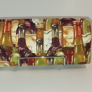 Handmade Wine Bottle Print Clutch Wallet: Accordion Style