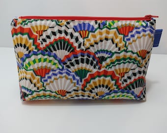 Cosmetic Bag, Kaffe Fassett Fabric Makeup Bag, Travel Bag, Zipper Bag, Padded Zipper Bag, Makeup Bag