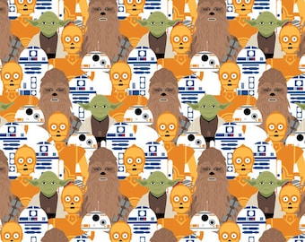 Chewbacca R2D2 Star Wars Faces Yoda BB8 Personalized Star Wars Cotton and Minky Baby Blanket C3PO