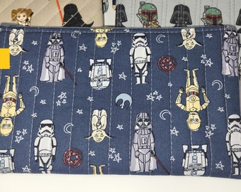 Star Wars Zipper Bag, Assorted Star Wars Zipper Pouch, Quilted Zip Pouch, Pencil Pouch, School Bag, Makeup Bag, Cosmetic Bag, Toiletry Bag