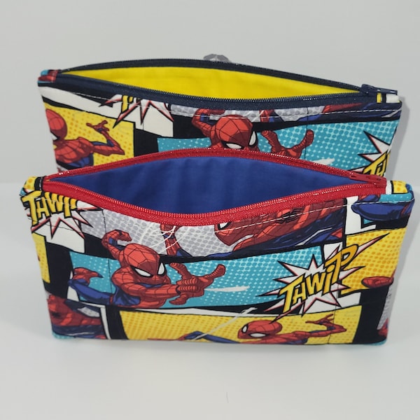 Marvel Spider Man Zipper Bag, Assorted Spider-Man Zipper Pouch, Pencil Pouch, School Bag, Makeup Bag, Cosmetic Bag, Superhero Zipper Pouch