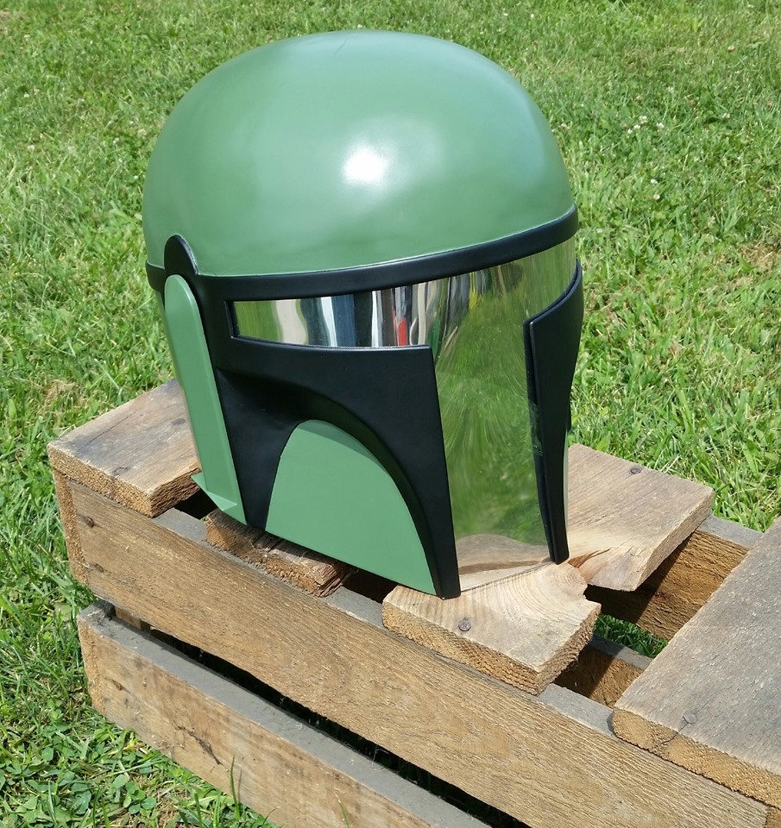 Steel Mandalorian Helmet Etsy