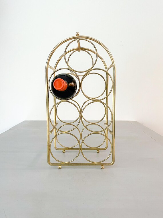 Brass Gold Metal Wine Holder Etsy Canada