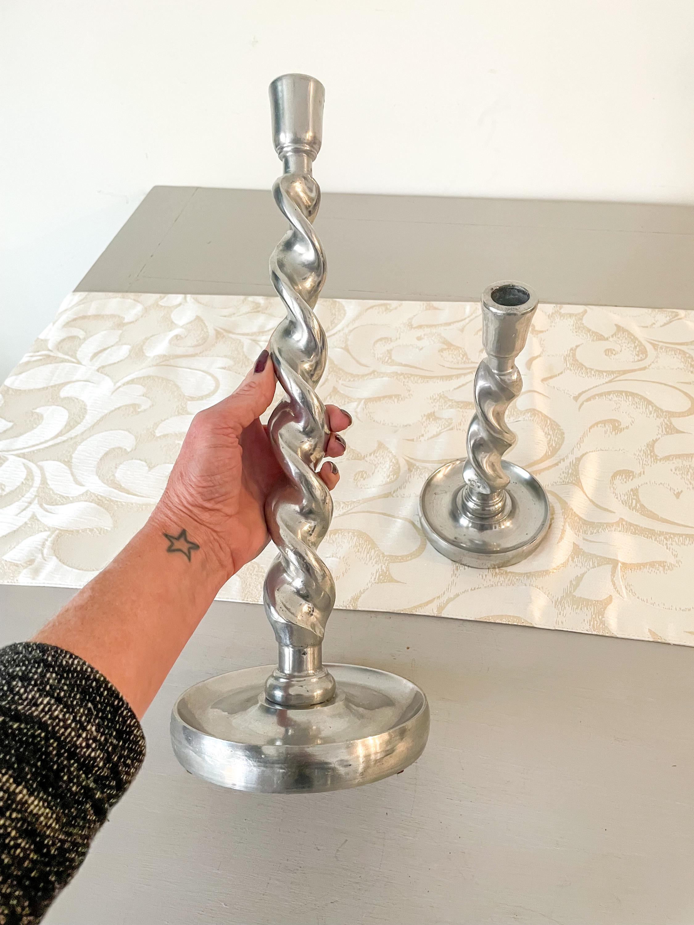 アルミ製ツイストキャンドルホルダー2個セット - Etsy 日本