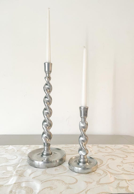 アルミ製ツイストキャンドルホルダー2個セット - Etsy 日本