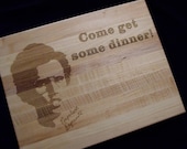 Personalized Butcher Block Cutting Board 11x15 NAPOLEON DYNAMITE.  Laser Engraved "Come Get Some Dinner"