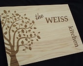 Personalized Cutting Board-FAMILY KITCHEN 10x13 .  HICKORY Perfect gift for parents, grandparents, weddings and Christmas  Ships Fast!
