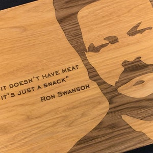 Parks and Recreation Personalized  Butcher Block Cutting Board.  Laser Engraved Ron Swanson