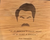 Parks and Recreation Personalized  Butcher Block Cutting Board.  Laser Engraved Ron Swanson
