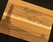 Personalized LIGHTHOUSE Cutting Board.  11x15.  Choose Your Own Text! Perfect Gift for Christmas, Wedding, Anniversary, Housewarming
