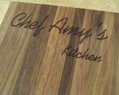 Personalized WALNUT Cutting Board 11x15.   Perfect gift for that special someone who loves their kitchen or CHRISTMAS.  We ship FAST!