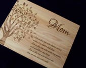Personalized for MOM 11x15 Butcher Block WHITE OAK Cutting Board Oak Tree and Meal time prayer.  Perfect Gift for Mom.