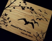 Personalized cutting board for Bird Lovers.  11"x15" Hickory laser engraved cutting board.