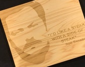 Parks and Recreation Personalized  Butcher Block Cutting Board.  Laser Engraved Ron Swanson