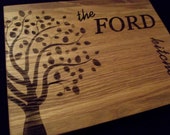 Personalized Cutting Board-FAMILY KITCHEN  11x15.  White Oak Perfect gift for parents, grandparents, weddings and Christmas  Ships Fast!