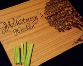 Personalized Butcher Block WHITE OAK 11x15 Cutting Board Big Oak Tree.  Perfect Gift for Christmas, Wedding, Anniversary or Housewarming