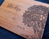 Personalized Cutting Board Butcher Block MAHOGANY  Big Oak Tree 11x15 .  Perfect Gift for Christmas, Wedding, Anniversary or Housewarming