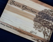 Personalized Cutting Board-10x13 "many thanks from" personalized .  HICKORY Perfect appreciation gift.   Ships Fast!