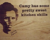 Personalized CHERRY Butcher Block Cutting Board.  11x15 NAPOLEON DYNAMITE Laser Engraved with the name of your choice in place of "Camy".