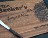 Personalized 11x15 Butcher Block MAHOGANY Cutting Board Big Oak Tree.  Perfect Gift for Christmas, Wedding, Anniversary or Housewarming