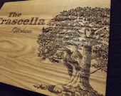 Personalized Cutting Board Big Oak Tree. 11x15 Butcher Block Hardwood WHITE OAK.  Perfect for Christmas, Wedding, Anniversary or b-day
