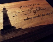 Cutting Board Personalized. 10x13 Butcher Block Hardwood MAHOGANY LIGHTHOUSE  Perfect Gift for Christmas, Wedding, Anniversary, Housewarming