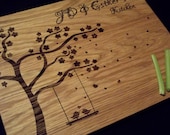 Personalized Hardwood Cutting Board-TREE SWING 11x15  - Great Laser Engraved Gifts for Weddings, Anniversaries and Christmas.