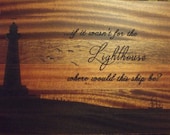 Personalized11x15 Butcher Block MAHOGANY LIGHTHOUSE Cutting Board .  Perfect Gift for Christmas, Wedding, Anniversary, Housewarming