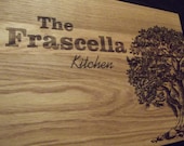 Personalized Butcher Block Hardwood WHITE OAK Cutting Board Big Oak Tree .  Perfect for Christmas, Wedding, Anniversary or b-day