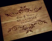 Personalized Cutting Board Hardwood Butcher Block Perfect for Wedding, Anniversary or Christmas Gift..