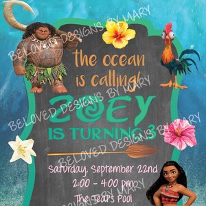 Moana Geburtstagseinladung
