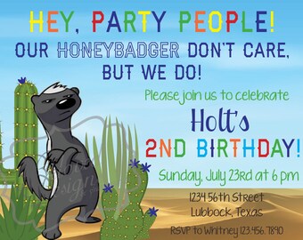Honeybadger Birthday Invitation