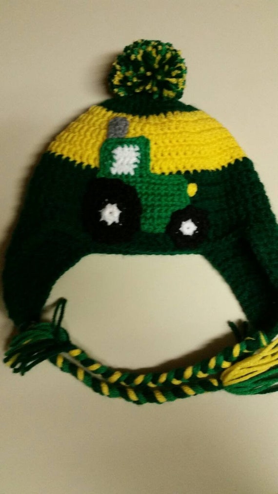 Green//Yellow Toddler John Deere Boys Little Winter Hat