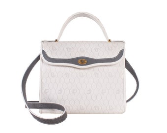 Christian Dior White Monogram Coated Canvas 2 Way Bag
