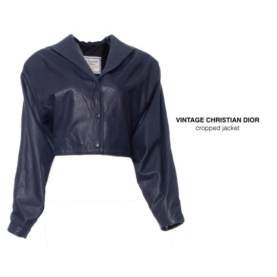 Christian Dior 80 - 90s Vintage Christian Dior Leather Cropped