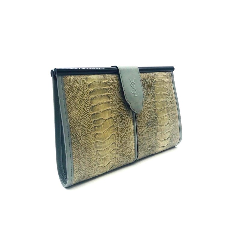 ysl leather clutch