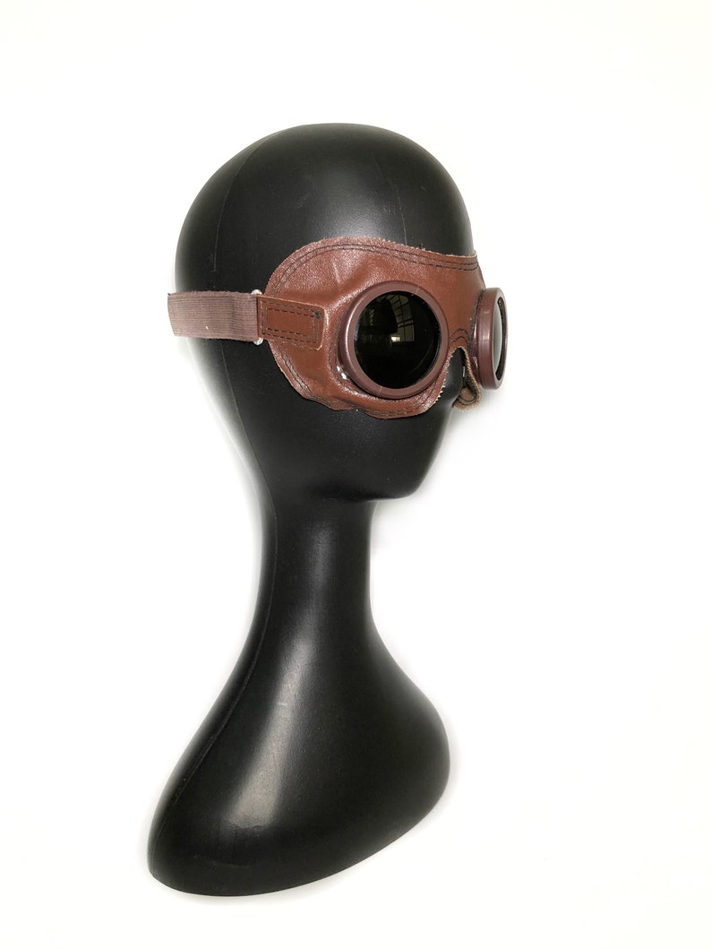 1940s Pilot Leather Goggle burning man goggle image 3