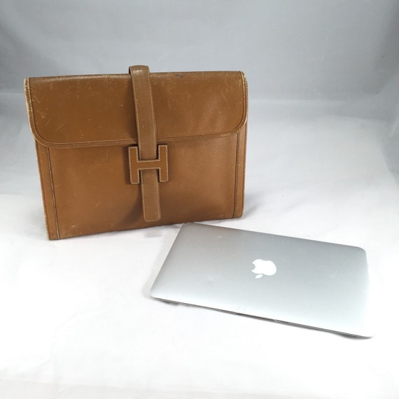 HERMES JIGE 13 Brown Clutch 