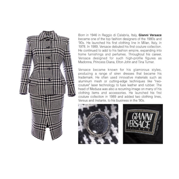 Vintage gianni versace skirt suit 1990s
