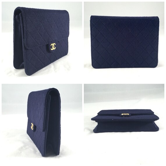 Chanel Blue Wool 2-way Bag 