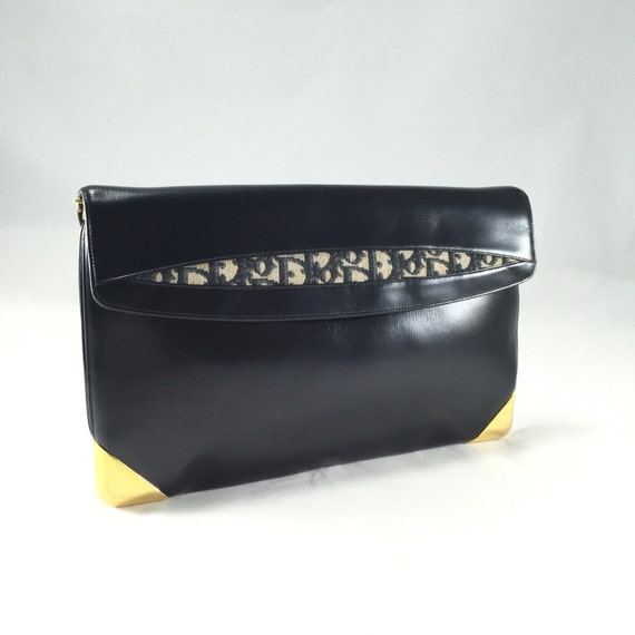 christian dior black leather bag