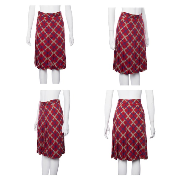 Vintage givenchy pleated red skirt