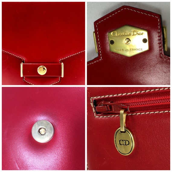 Vintage Christian Dior Red Leather Clutch - image 2