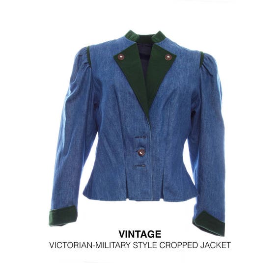 victorian-military style cropped jacket - image 6