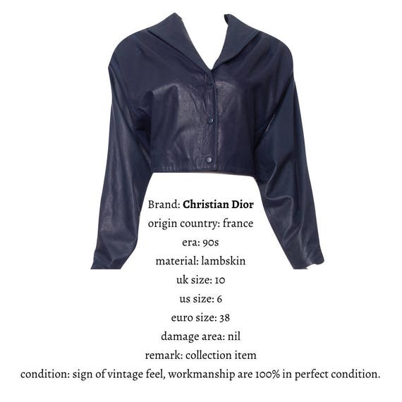 Christian Dior 80 - 90s Vintage Christian Dior Leather Cropped