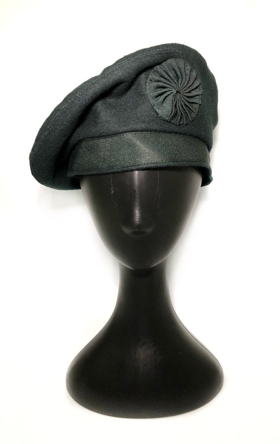 1970s green wool beret WOOL BERET