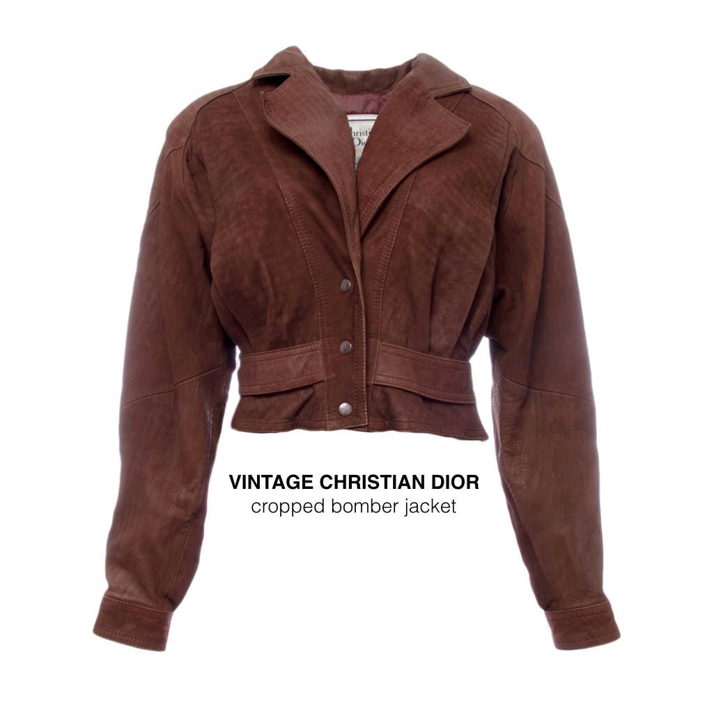 Dior Women's 80s Edgy Vintage Cropped Leather Jacket