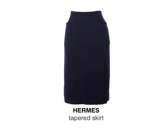 Saia justa azul vintage da Hermès, anos 80 #hermès #saiahermès #hermèsvintage #saiaanos80 #saiaazul